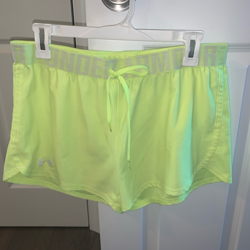 Neon Yellow Under Armour Running Shorts